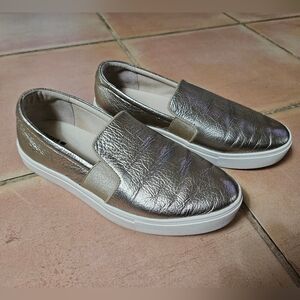 Birdies The Swift Gold Leather Slip On Sneaker